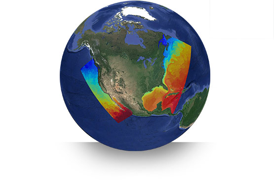 Simulation Output on a Globe